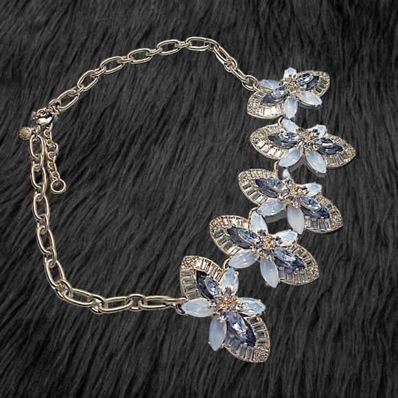 J. Crew Statement Necklace with Crystal Opal and Black and Clear Rhinest… - Picture 3 of 6